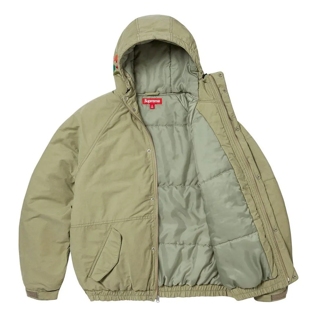 Supreme Needlepoint Hooded Jacket 'Olive Green' SUP-FW23-157 sold by KicksCrew product image thumbnail 3
