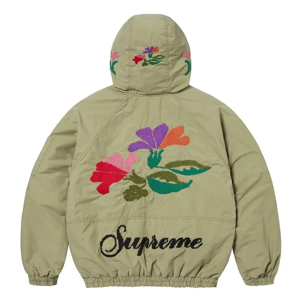 Supreme Needlepoint Hooded Jacket 'Olive Green' SUP-FW23-157 sold by KicksCrew product image thumbnail 4