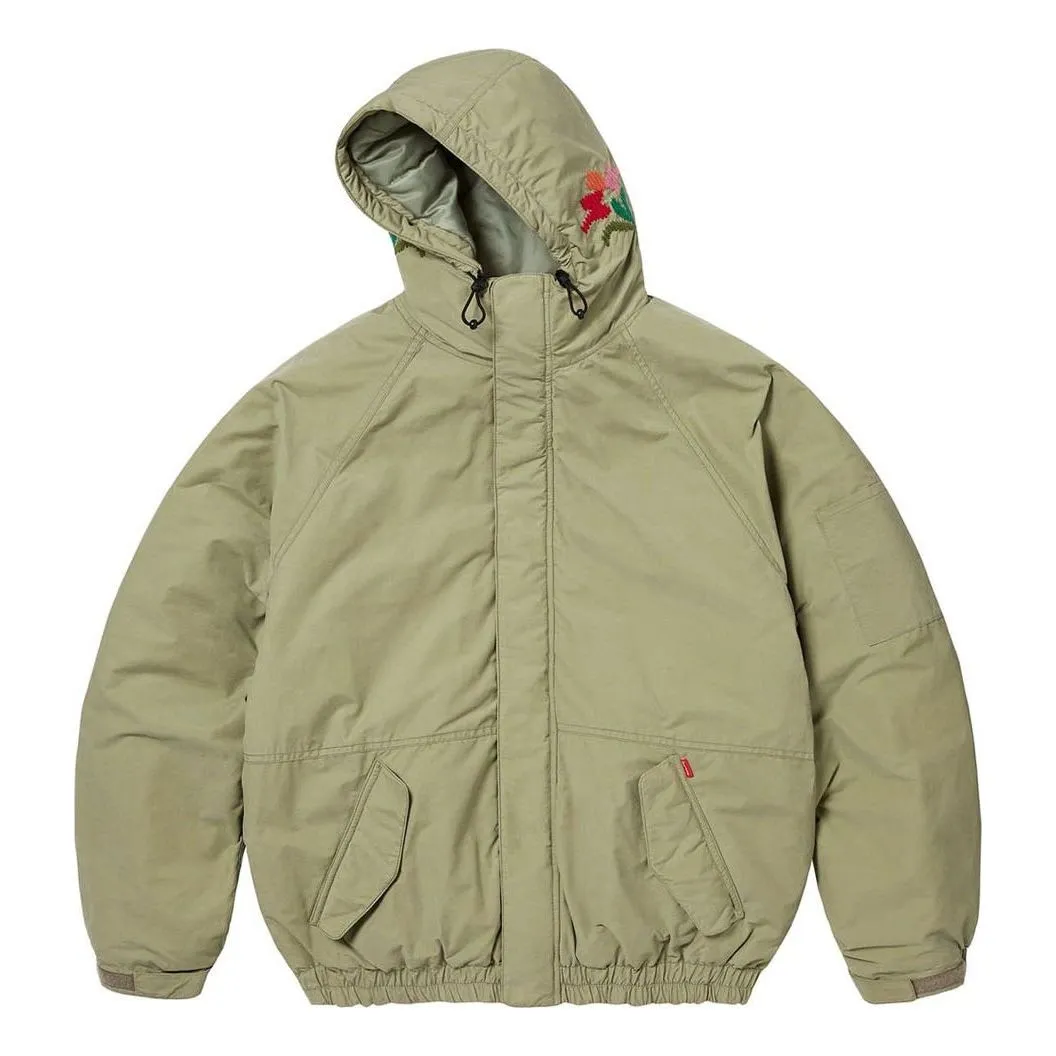 Supreme Needlepoint Hooded Jacket 'Olive Green' SUP-FW23-157 sold by KicksCrew product image thumbnail 2
