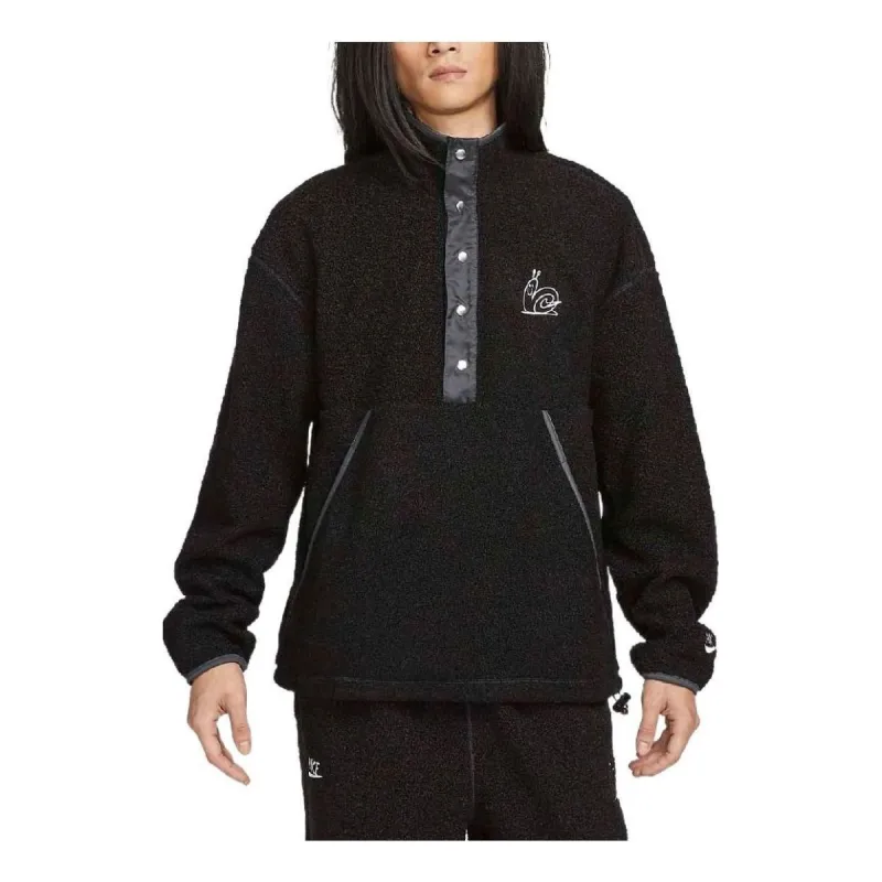 Nike Sportswear Snap Button Pullover Fleece Sweater 'Black' DQ4194-097 sold by KicksCrew