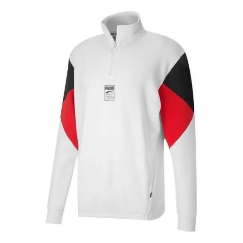 Puma Rebel Half-Zip TR 'White Black Red' 585280-02 sold by KicksCrew
