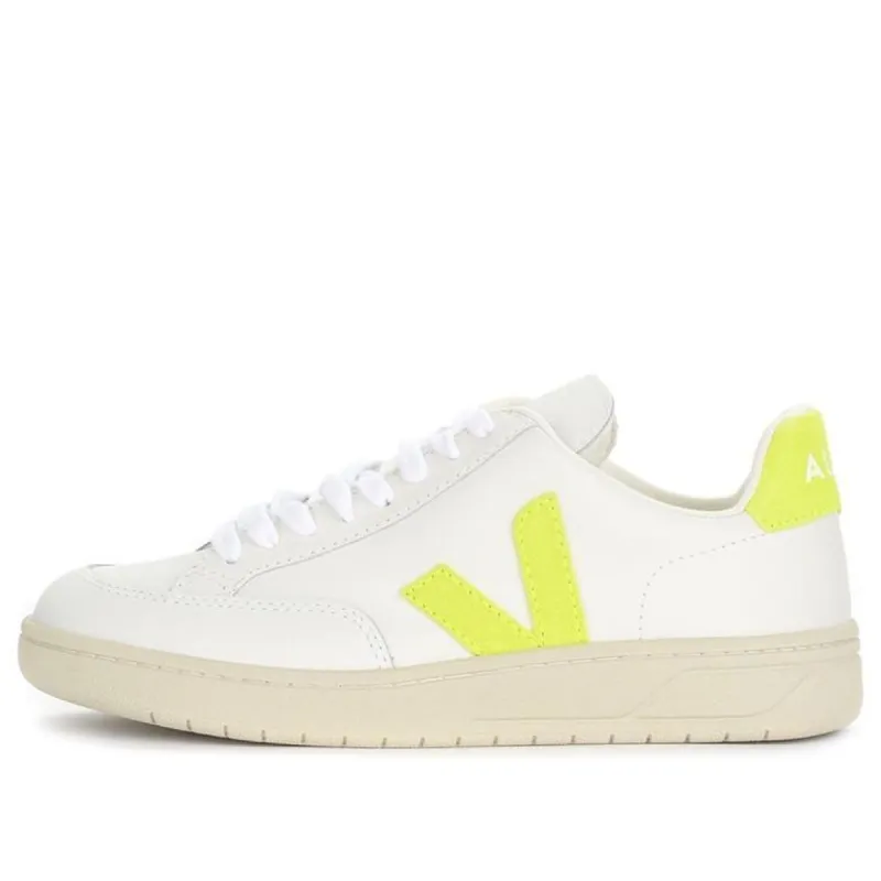 Veja V-12 Leather 'Extra White Neon Green' XD022649 sold by KicksCrew