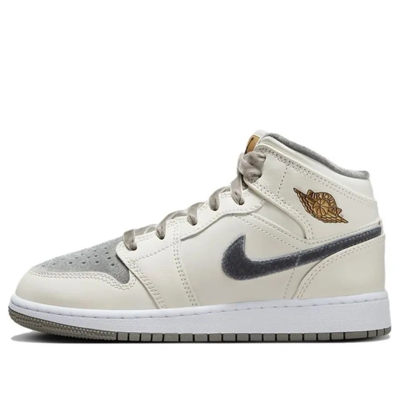 (GS) Air Jordan 1 Mid 'Grey Velvet Toe' FB9899-100 sold by KicksCrew