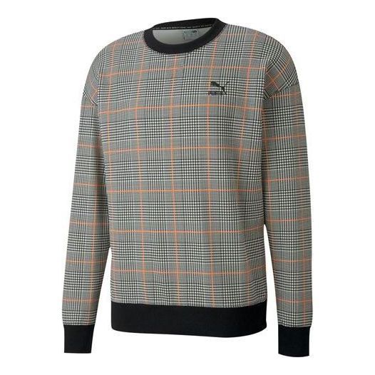 Puma Rechack Pack Crew Sweatshirt 'Grey Black White Orange' 597897-01 sold by KicksCrew