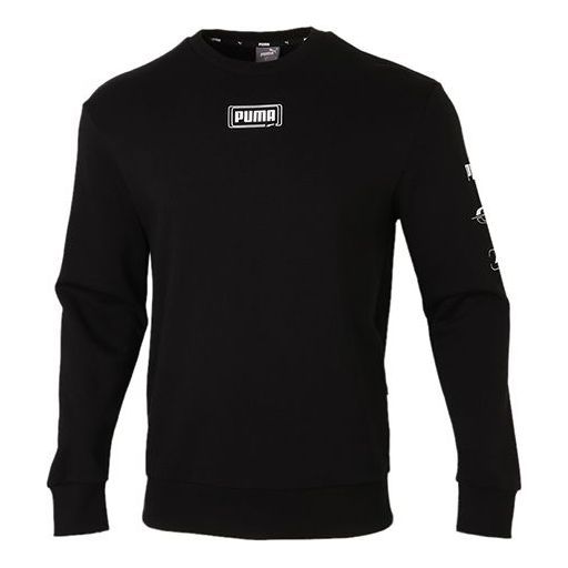 Puma Rebel Crew Long Sleeve Sweater 'Black White' 531293-01 sold by KicksCrew
