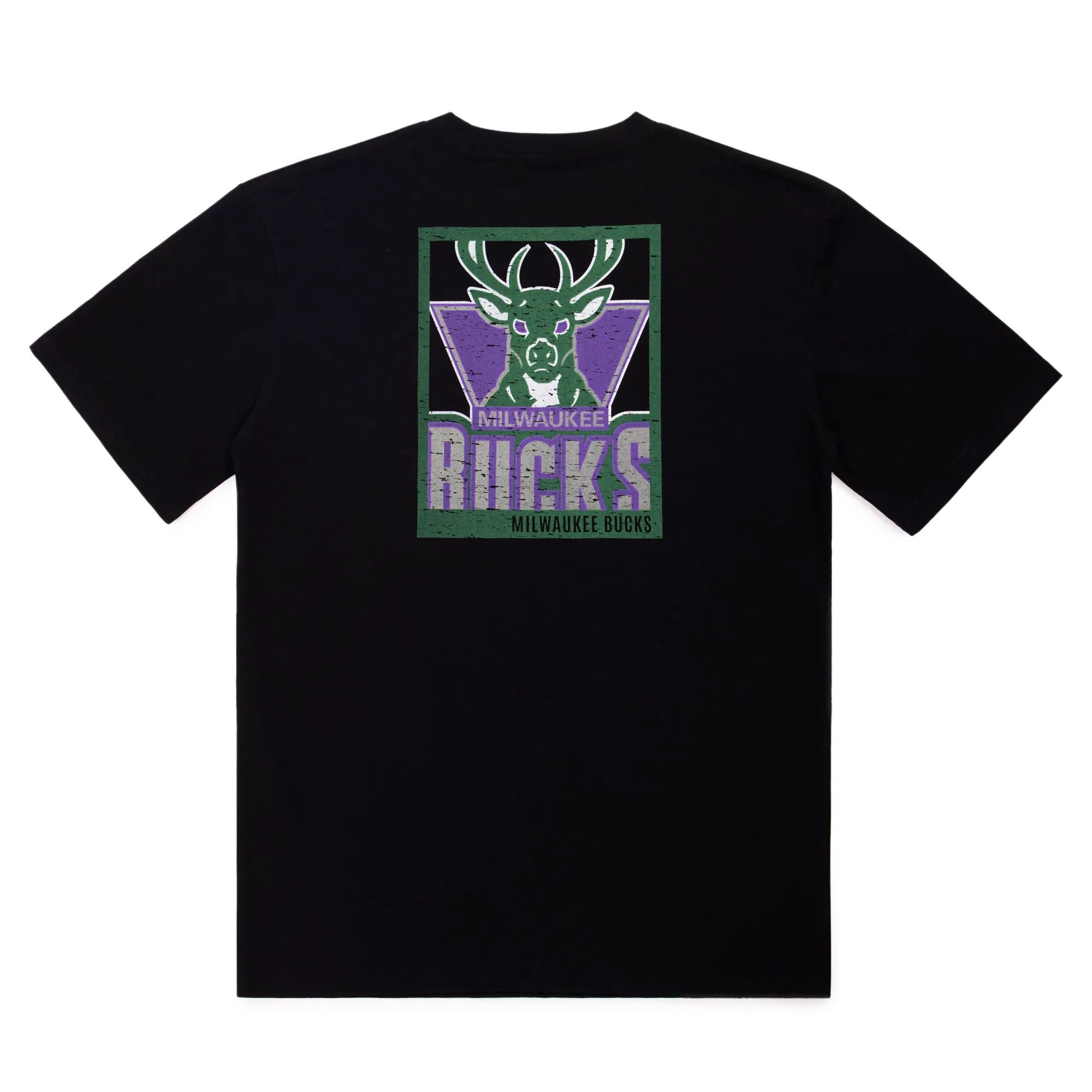 Mitchell & Ness NBA Big Box Milwaukee Bucks T-Shirt 'Black' MNTS041MB sold by KicksCrew product image thumbnail 2