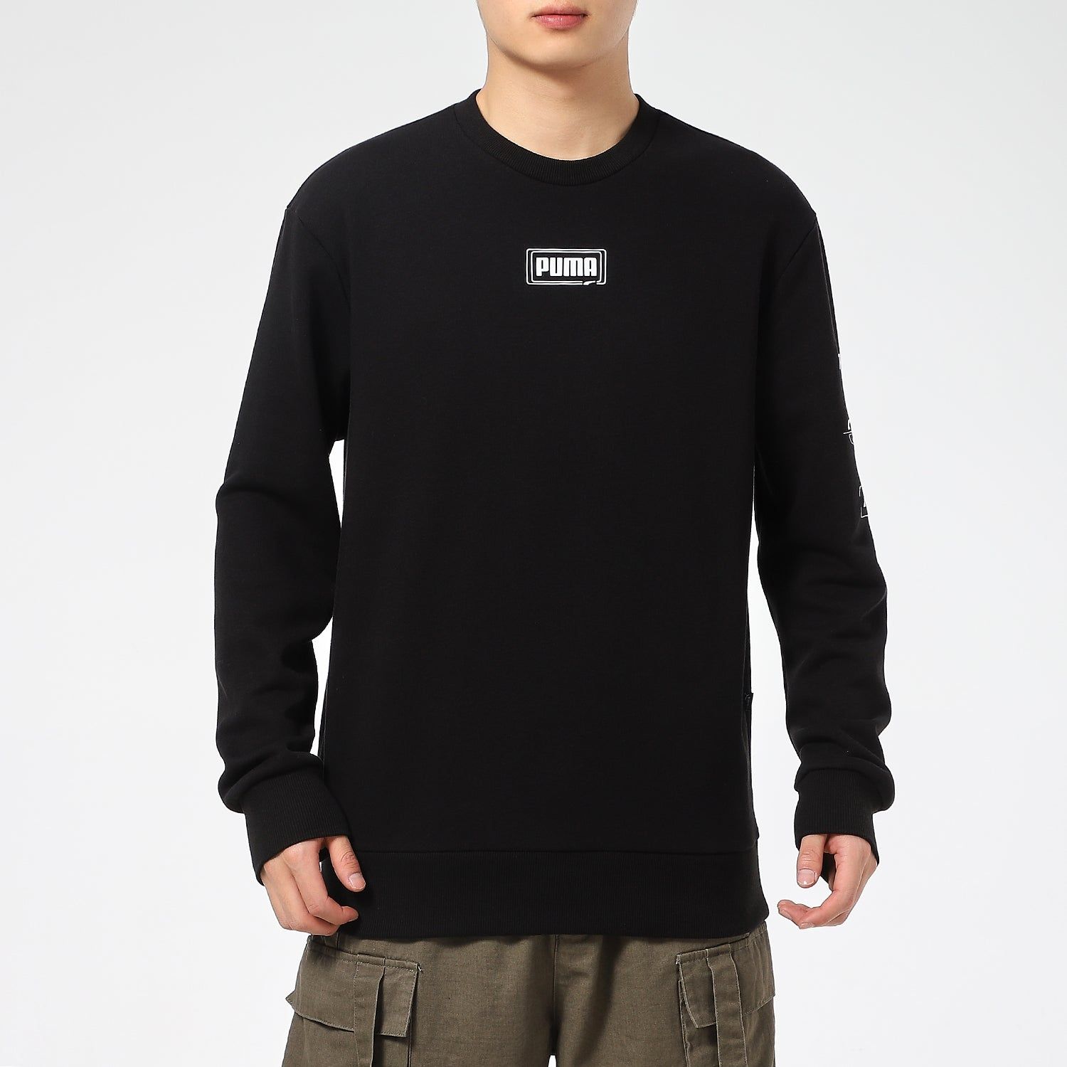 Puma Rebel Crew Long Sleeve Sweater 'Black White' 531293-01 sold by KicksCrew product image thumbnail 3
