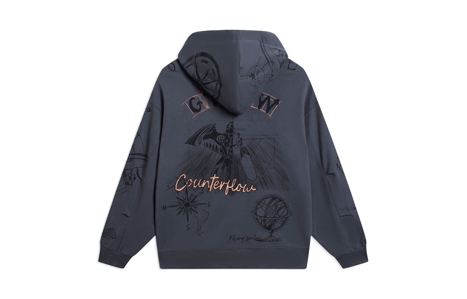 Li-Ning Counterflow Graphic Sweatshirt 'Storm Grey' AWDSH33-3 sold by KicksCrew product image thumbnail 2
