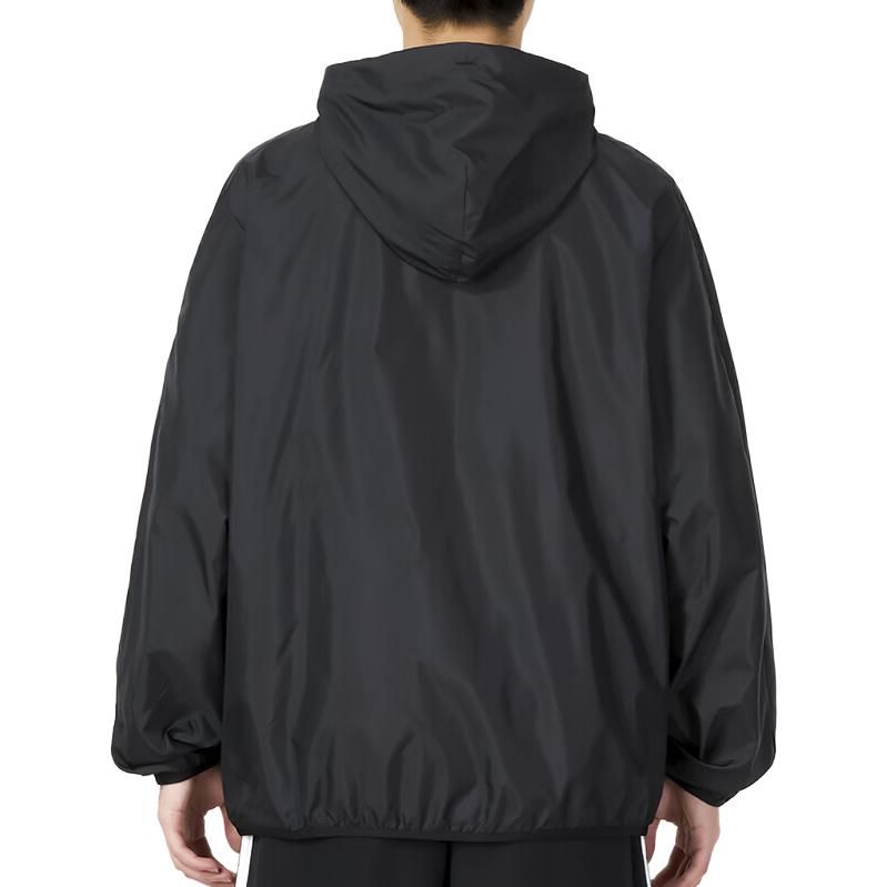 adidas Essentials Woven 3-Stripes Windbreaker Jacket 'Black' IB0378 sold by KicksCrew product image thumbnail 3