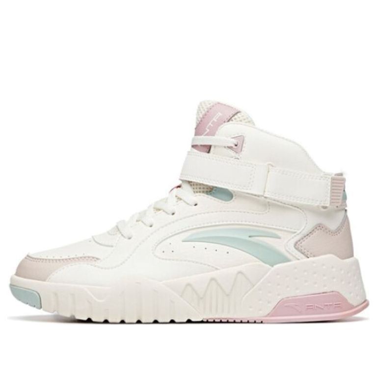 (WMNS) ANTA High-Top Sneakers 'White Pink Green' 922048011-2 sold by KicksCrew