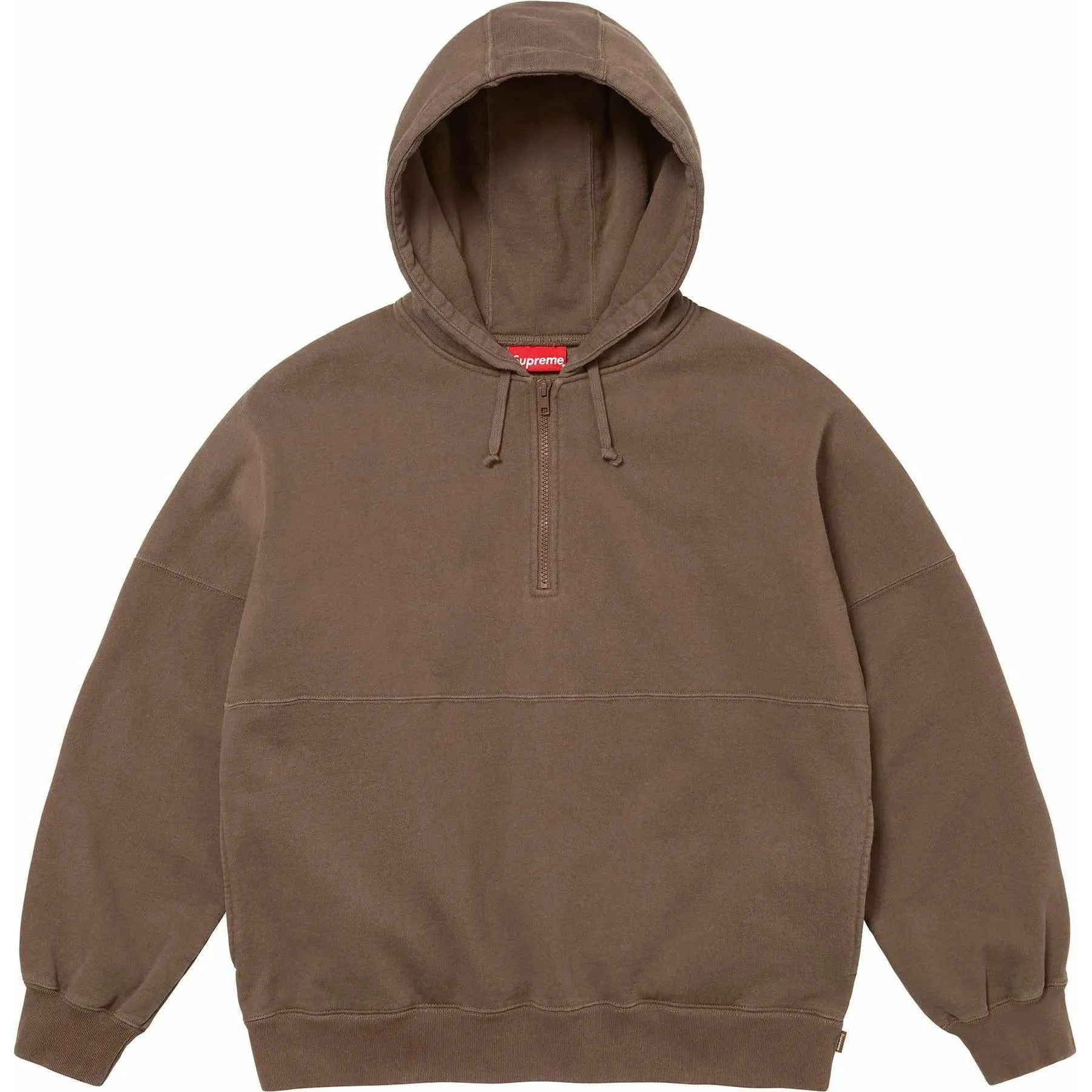Supreme Wrapped Half Zip Hooded Sweatshirt 'Brown Tan' SUP-SS24-176 sold by KicksCrew