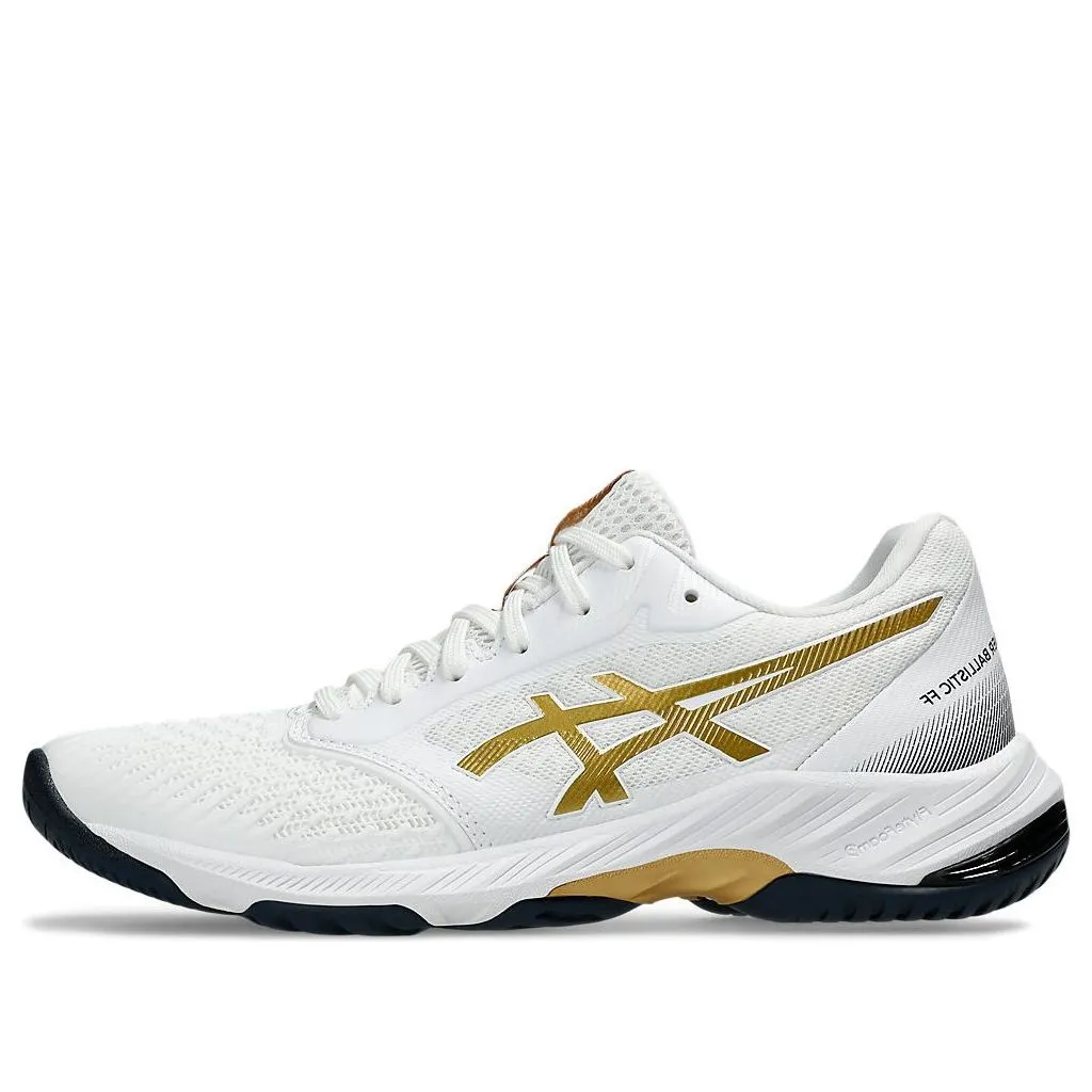 (WMNS) ASICS Netburner Ballistic FF 3 'White Pure Gold' 1052A069-110 sold by KicksCrew
