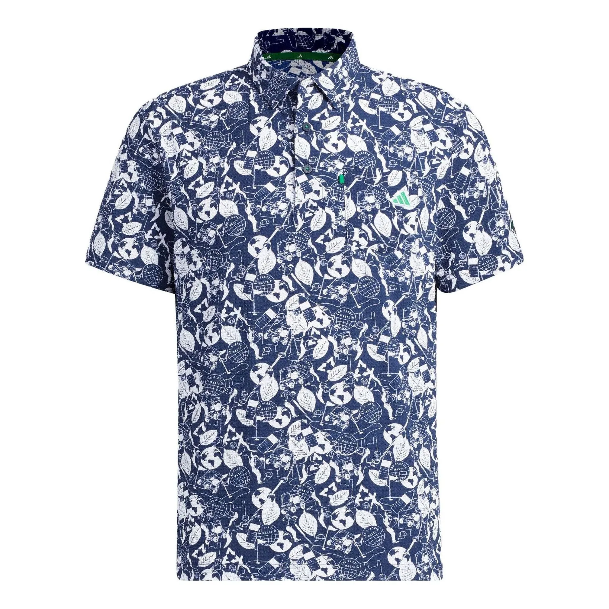 adidas Play Green Graphic Golf Polo Shirt 'Blue White' HS9055 sold by KicksCrew