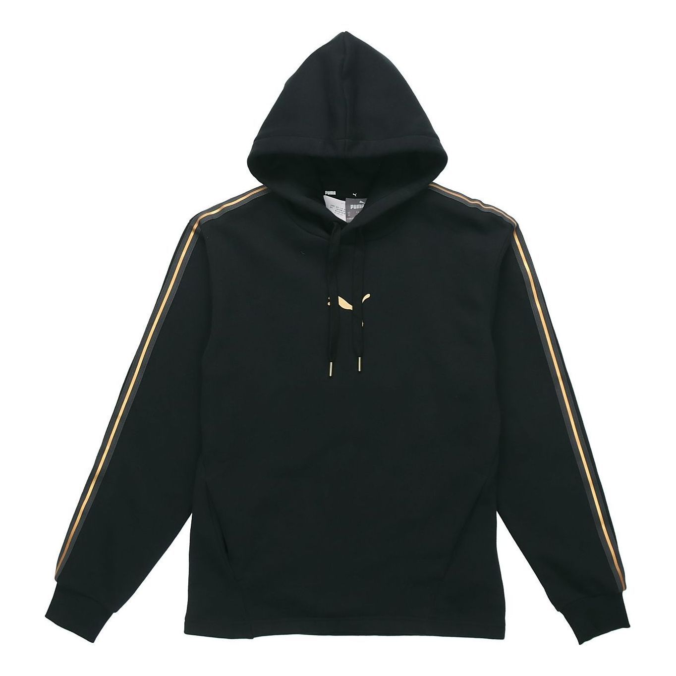 Puma Metallic Logo Hoodie 'Black Gold' 587139-01 sold by KicksCrew