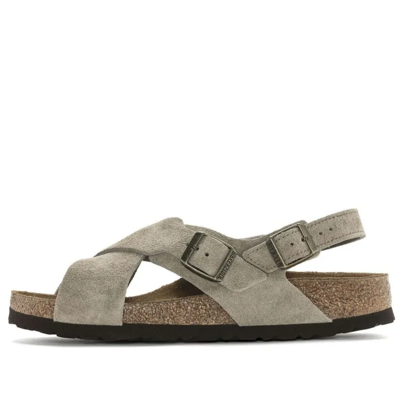 Birkenstock Tulum Suede Leather Narrow Fit Sandals 'Taupe' 1024110 sold by KicksCrew