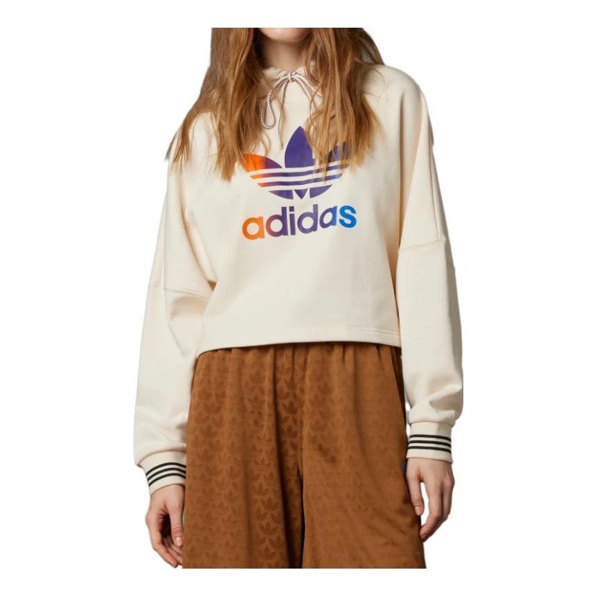 (WMNS) adidas originals SS23 adicolor 70s Cropped Hoodie 'Beige' IK7865 sold by KicksCrew
