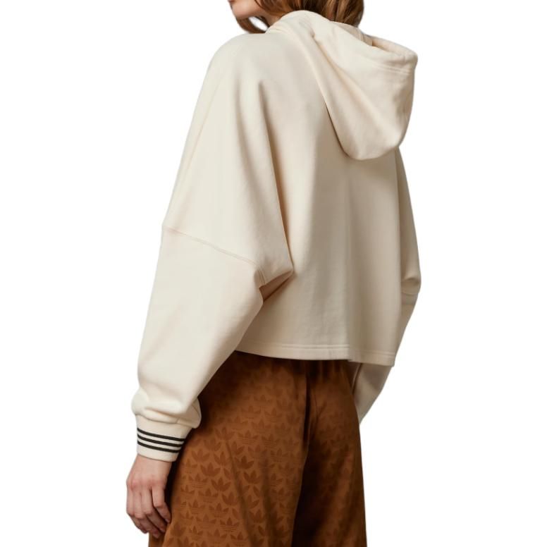 (WMNS) adidas originals SS23 adicolor 70s Cropped Hoodie 'Beige' IK7865 sold by KicksCrew product image thumbnail 3