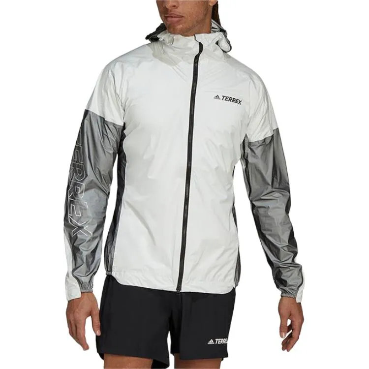 adidas Terrex Agravic Pro Trail Running Rain Jacket 'White Black' H44115 sold by KicksCrew product image thumbnail 2