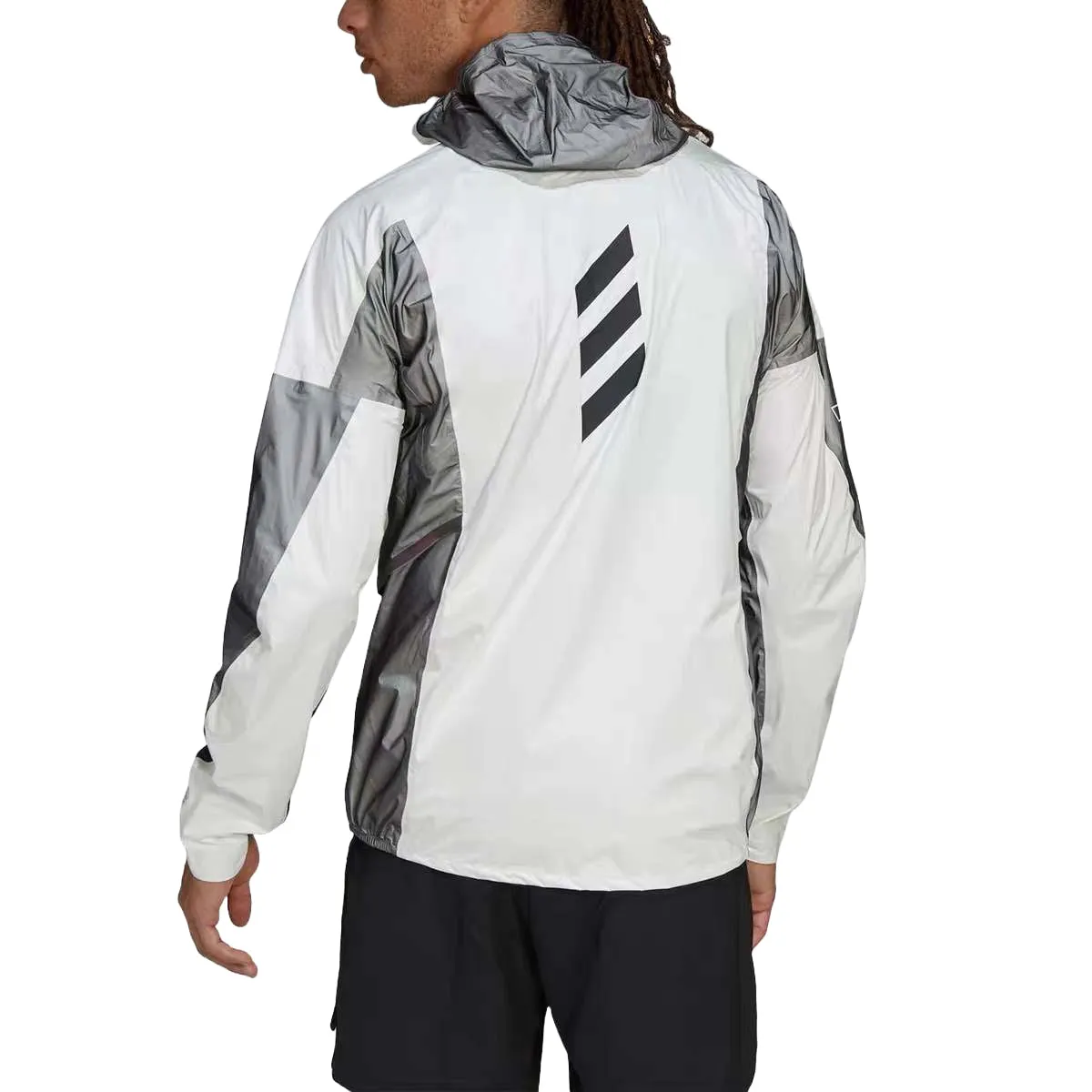 adidas Terrex Agravic Pro Trail Running Rain Jacket 'White Black' H44115 sold by KicksCrew product image thumbnail 3