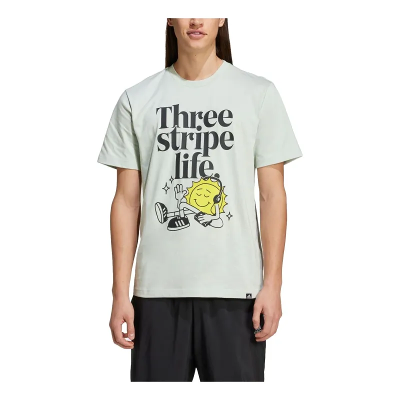 adidas Positivity Graphic T-Shirt Asia Sizing 'Linen Green' IY0731 sold by KicksCrew