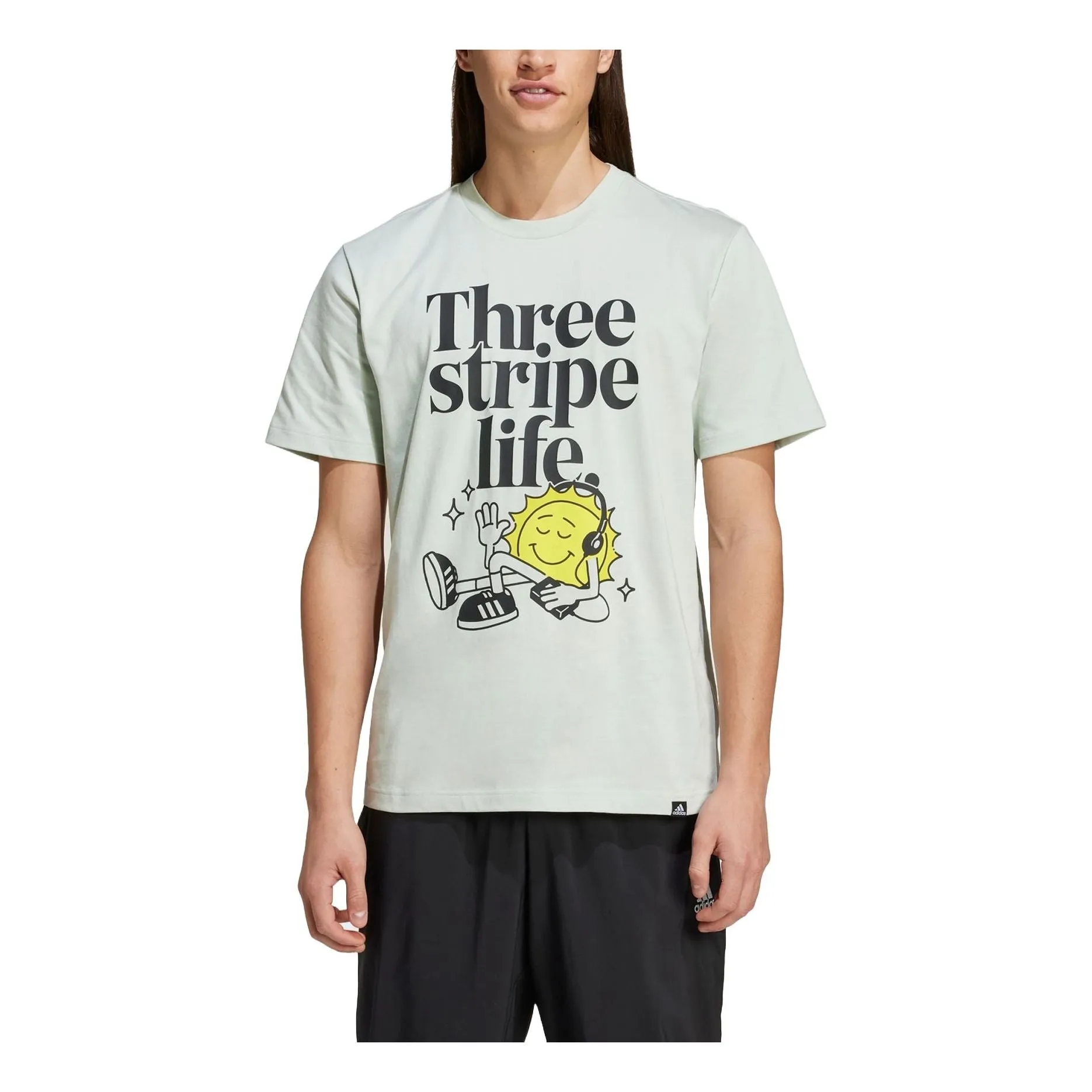 adidas Positivity Graphic T-Shirt Asia Sizing 'Linen Green' IY0731 sold by KicksCrew