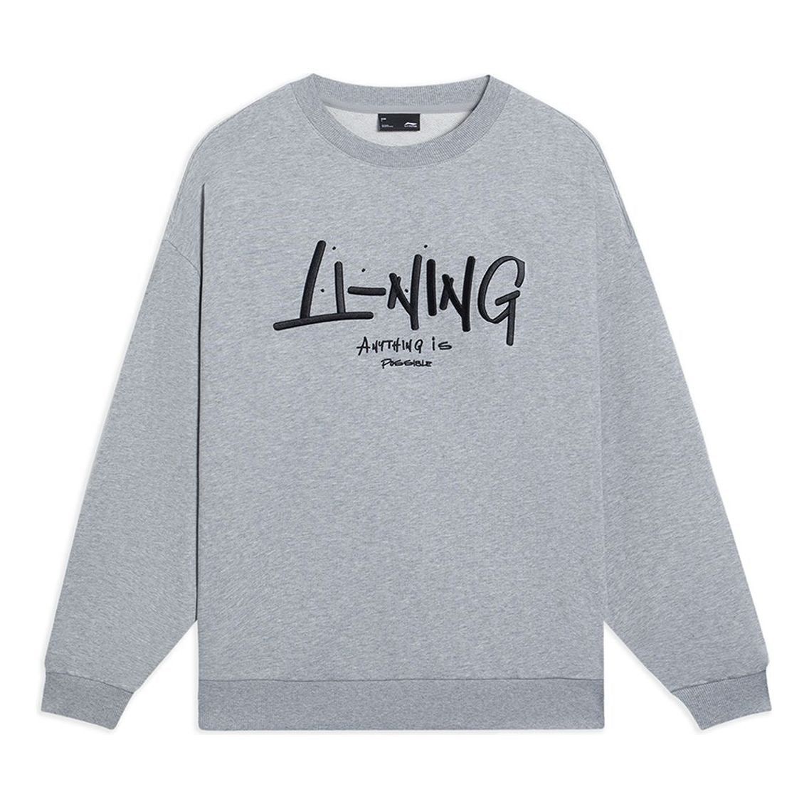 Li-Ning Anything Is Possible Graphic Sweatshirt 'Grey' AWDSF75-5 sold by KicksCrew