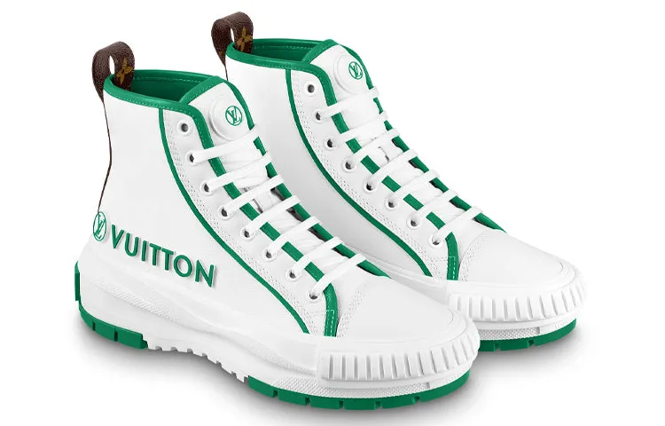 (WMNS) LOUIS VUITTON Squad Ankle Sneakers 'White Green' 1AADAP sold by KicksCrew product image thumbnail 2