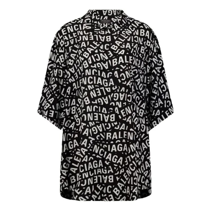 Balenciaga Logo Strips Minimal Short Sleeve Shirt 'Black' 681813TML21-1269 sold by KicksCrew