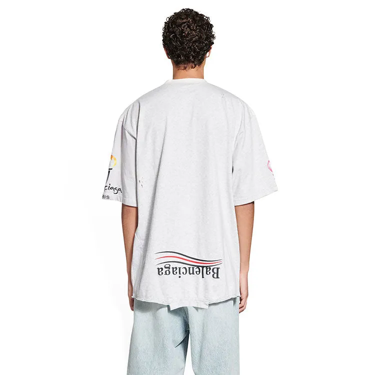 Balenciaga Paris Upside Down T-Shirt Oversized 'White' 698811TMVC9900 sold by KicksCrew product image thumbnail 4