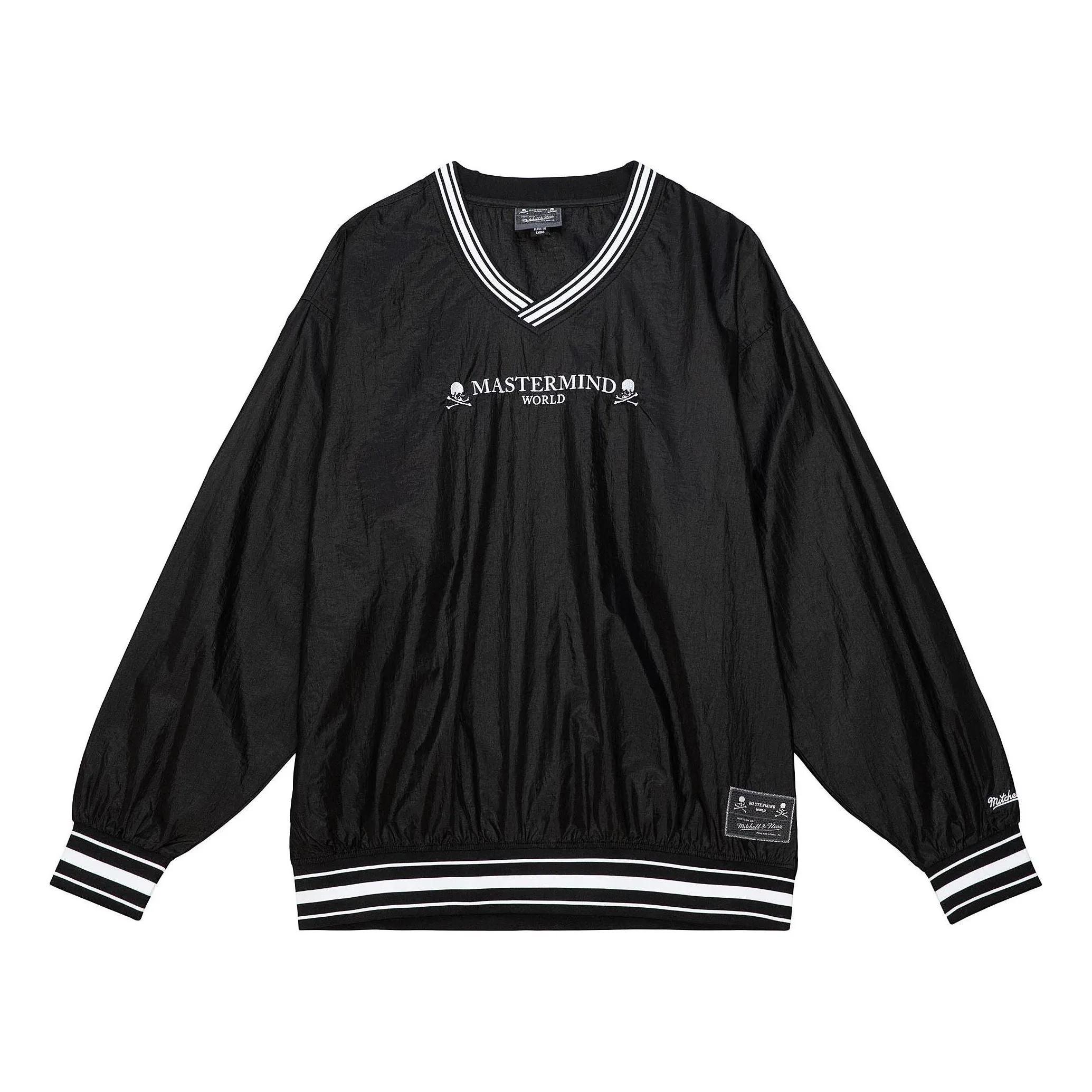 Mitchell & Ness x Mastermind Nylon Pullover Sweatshirt 'Black' TVNC5243-CLBYYPPPBLCK sold by KicksCrew