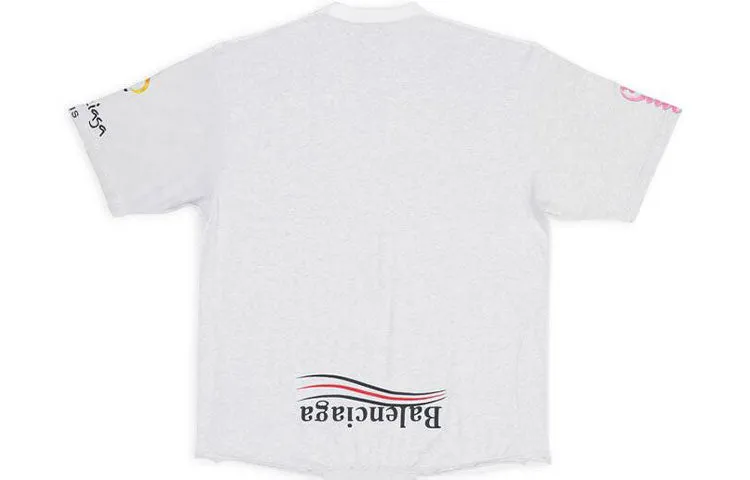 Balenciaga Paris Upside Down T-Shirt Oversized 'White' 698811TMVC9900 sold by KicksCrew product image thumbnail 2