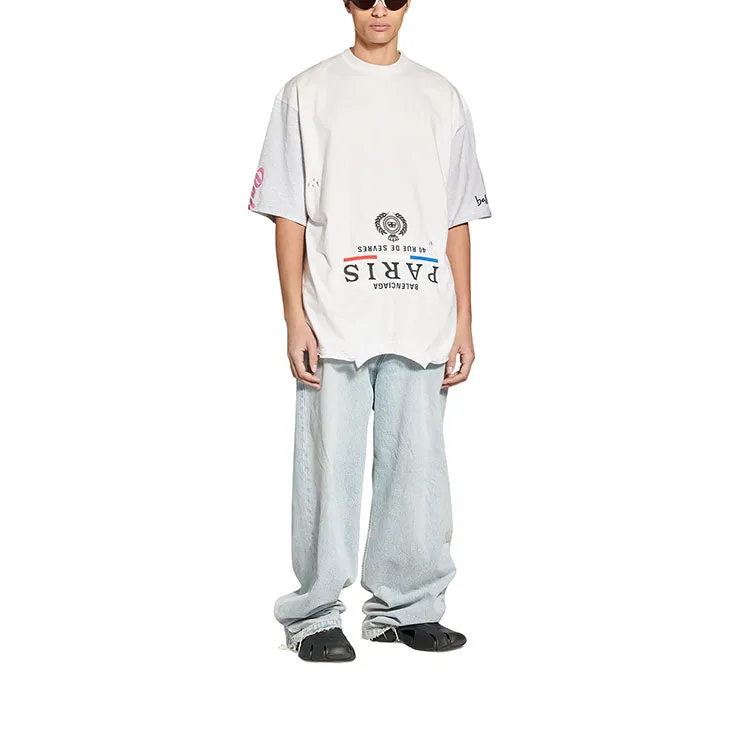Balenciaga Paris Upside Down T-Shirt Oversized 'White' 698811TMVC9900 sold by KicksCrew product image thumbnail 3