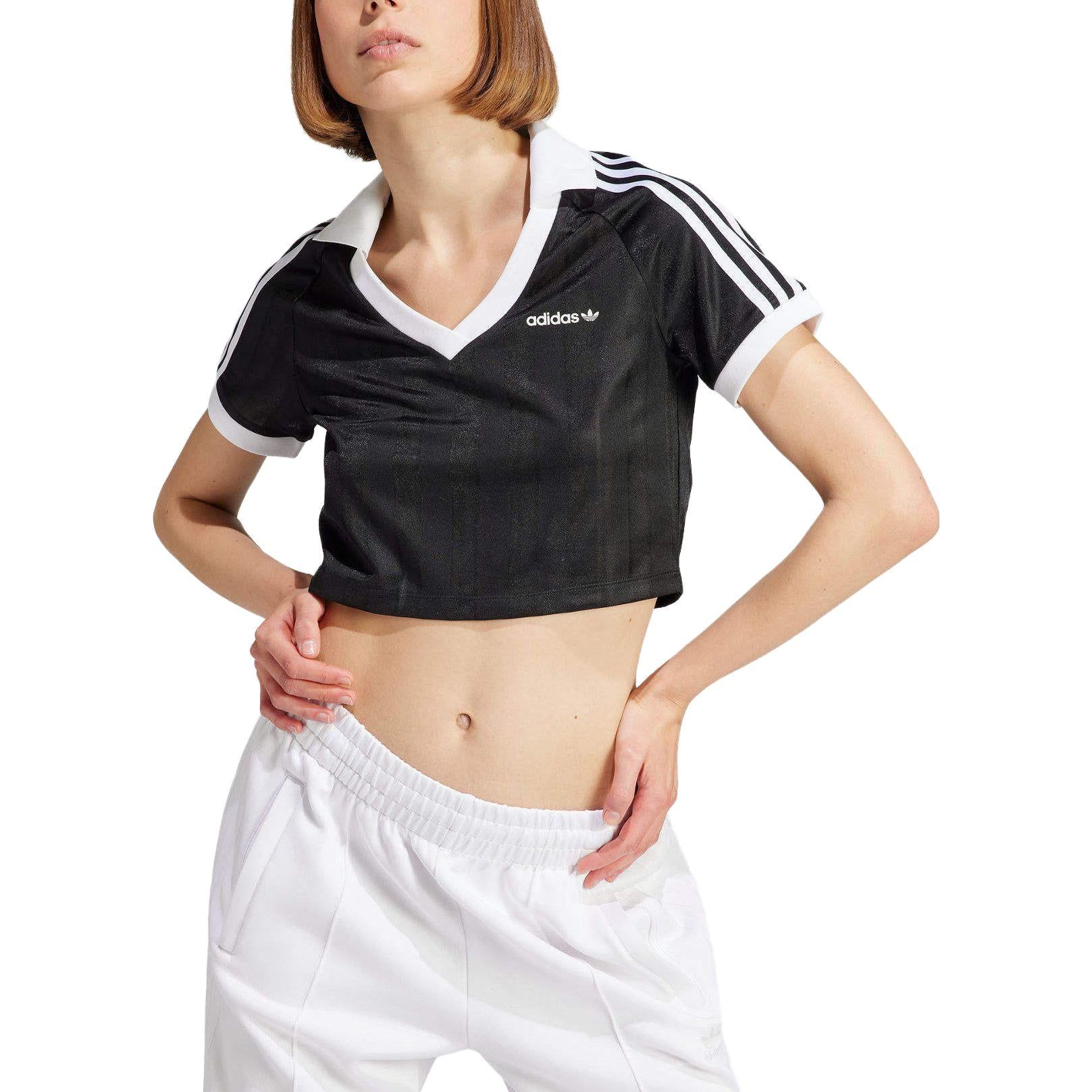 (WMNS) adidas Football Crop Top 'Black' IR9780 sold by KicksCrew product image thumbnail 2