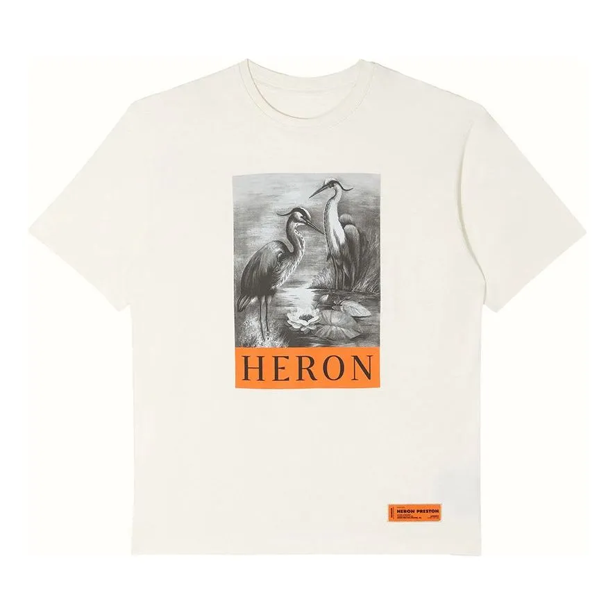 HERON PRESTON Heron T-shirt 'White' HMAA026C99JER0010110 sold by KicksCrew