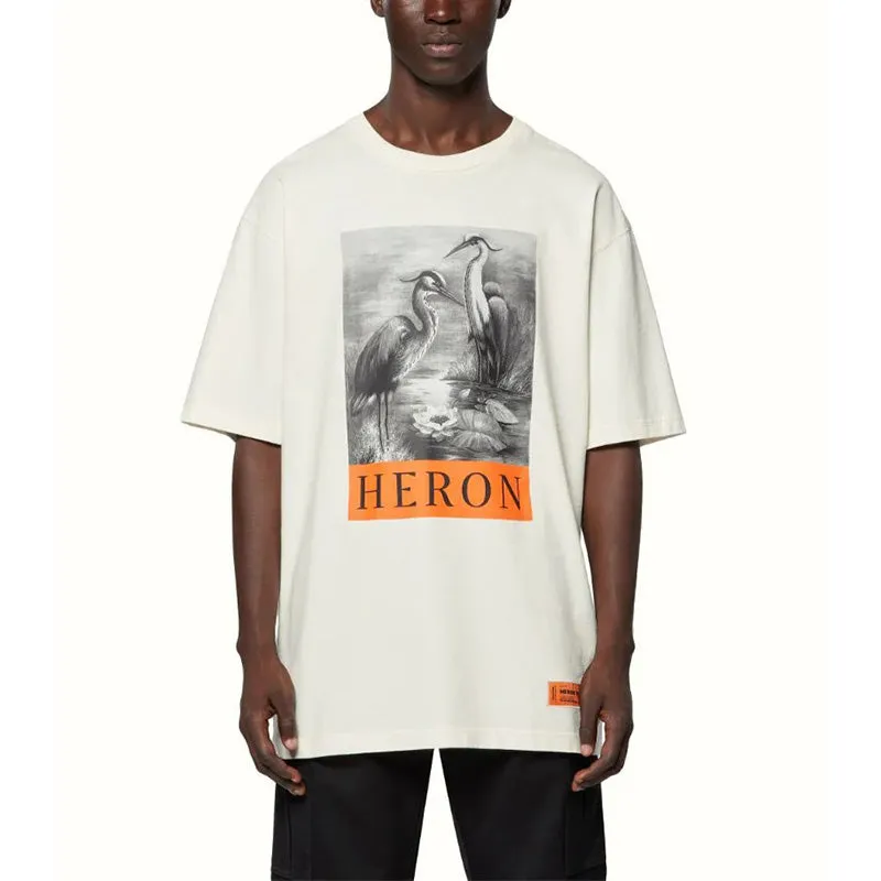 HERON PRESTON Heron T-shirt 'White' HMAA026C99JER0010110 sold by KicksCrew product image thumbnail 3