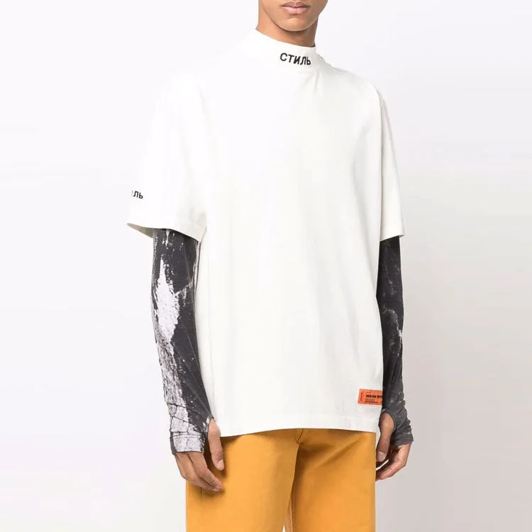 HERON PRESTON SS22 CTNMB Turtleneck T-shirt 'White Black' HMAA021C99JER001-0110 sold by KicksCrew product image thumbnail 3
