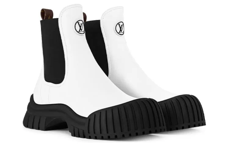 (WMNS) LOUIS VUITTON Ruby Flat Ankle Boots 'White' 1ABUJA sold by KicksCrew product image thumbnail 3