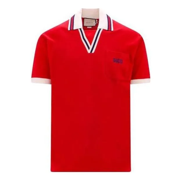 Gucci Cotton Piquet Polo Shirt 'Red' 737667-XJFGK-6429 sold by KicksCrew