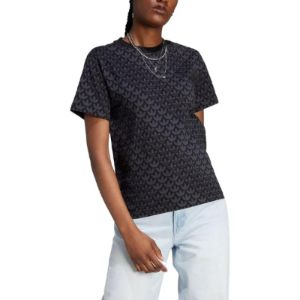 (WMNS) adidas Trefoil Monogram Tee 'Black' II3180 sold by KicksCrew