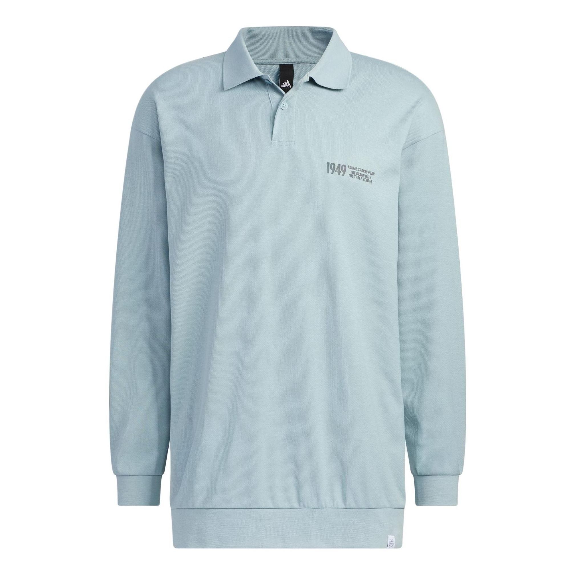 Adidas Verbiage Long Sleeve Polo Shirts 'Teal' IK3509 sold by KicksCrew
