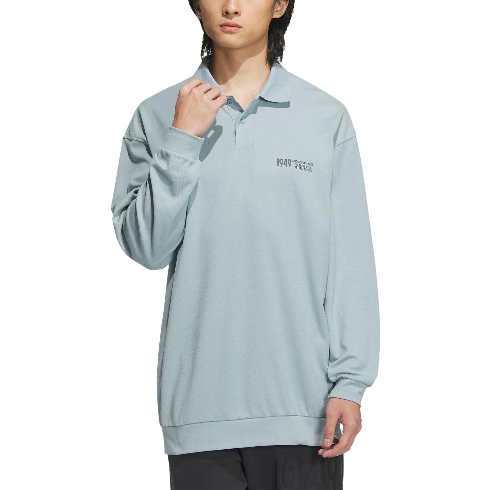 Adidas Verbiage Long Sleeve Polo Shirts 'Teal' IK3509 sold by KicksCrew product image thumbnail 2
