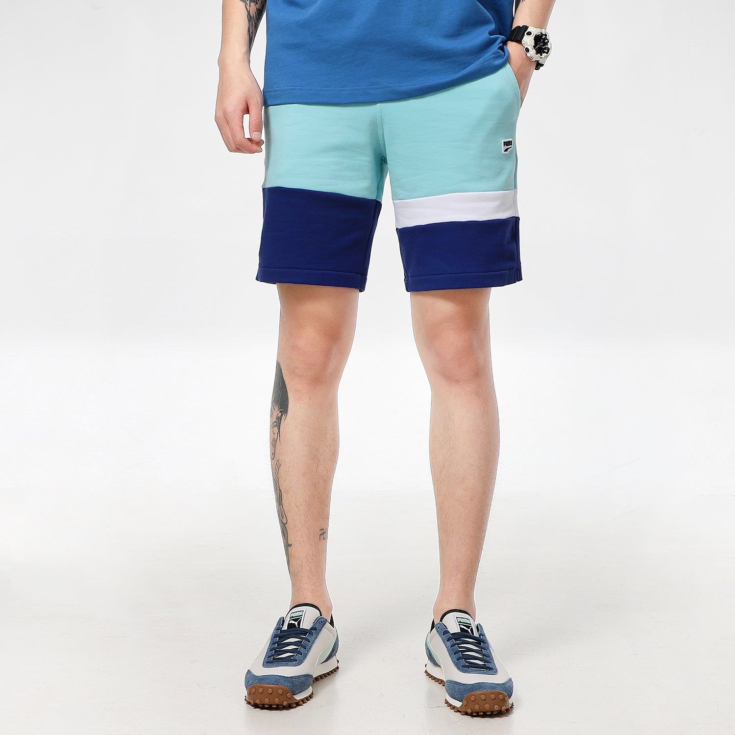 Puma Solid Basic Shorts 'Blue Navy White' 531304-49 sold by KicksCrew product image thumbnail 3
