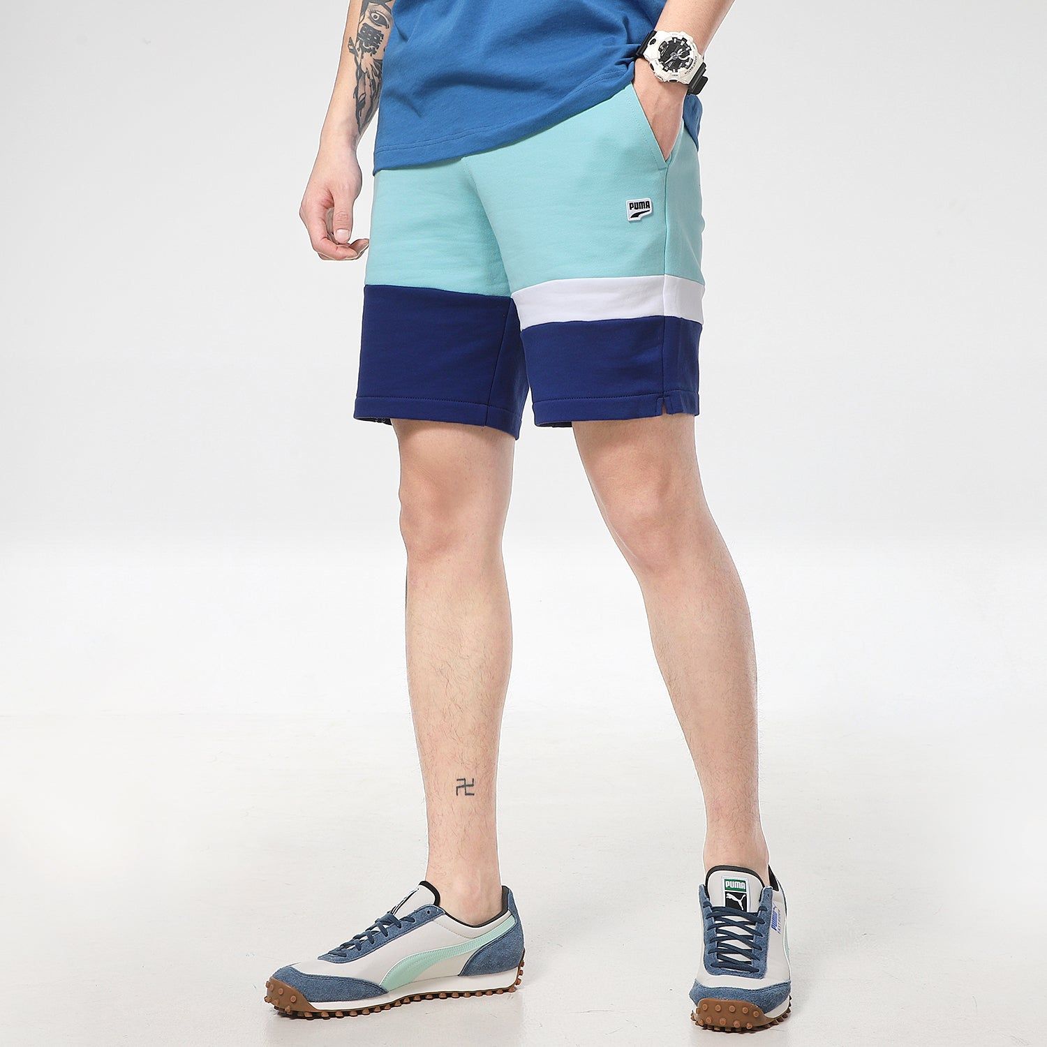 Puma Solid Basic Shorts 'Blue Navy White' 531304-49 sold by KicksCrew product image thumbnail 5