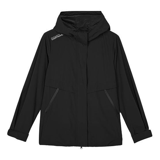 (WMNS) Skechers Stroll Series Logo Casual Hooded Woven Jacket 'Black' L323W121-03B6 sold by KicksCrew