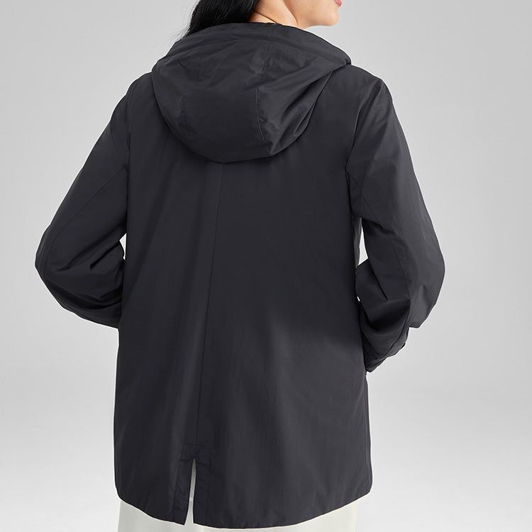 (WMNS) Skechers Stroll Series Logo Casual Hooded Woven Jacket 'Black' L323W121-03B6 sold by KicksCrew product image thumbnail 4