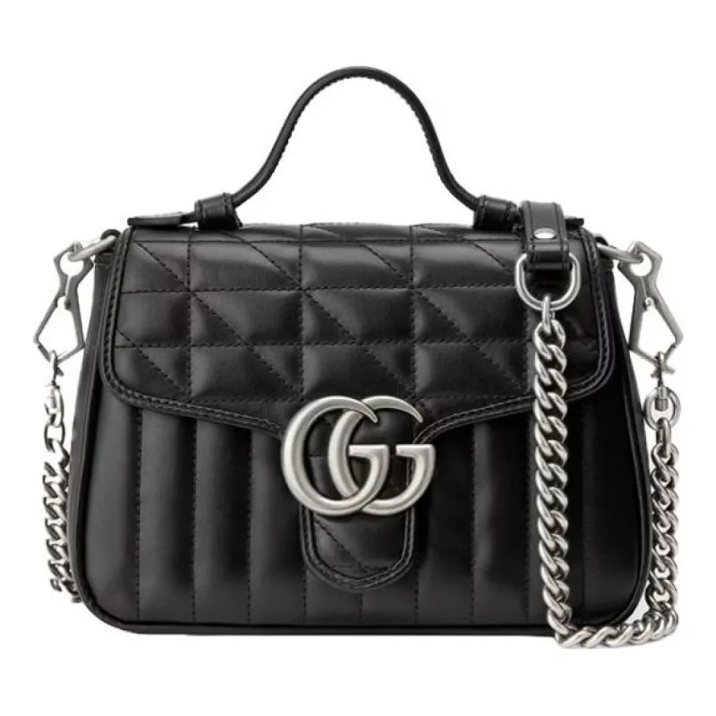 (WMNS) Gucci GG Marmont Mini Top Handle Bag 'Black' 583571-UM8AN-1000 sold by KicksCrew