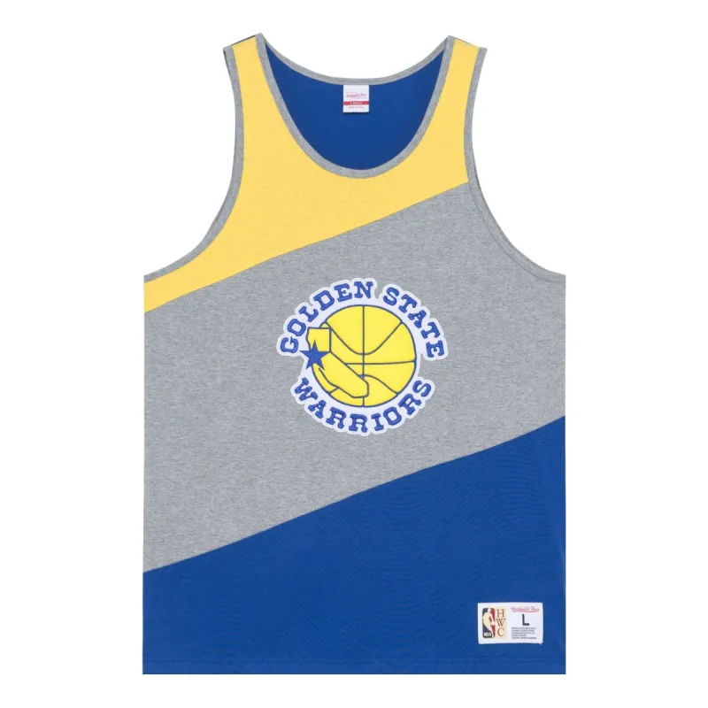 Mitchell & Ness x NBA HWC Colorblocked Cotton Tank 'Golden State Warriors' TTNK5120-GSWYYPPPGHRY sold by KicksCrew