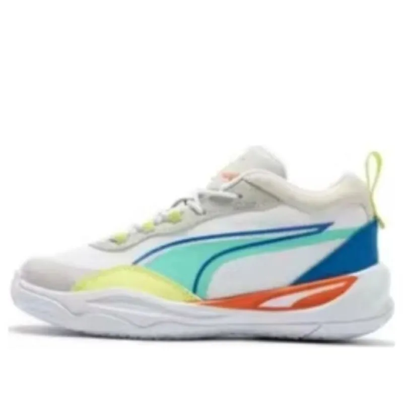 (GS) PUMA Playmaker 'White Blue Orange' 387354-06 sold by KicksCrew