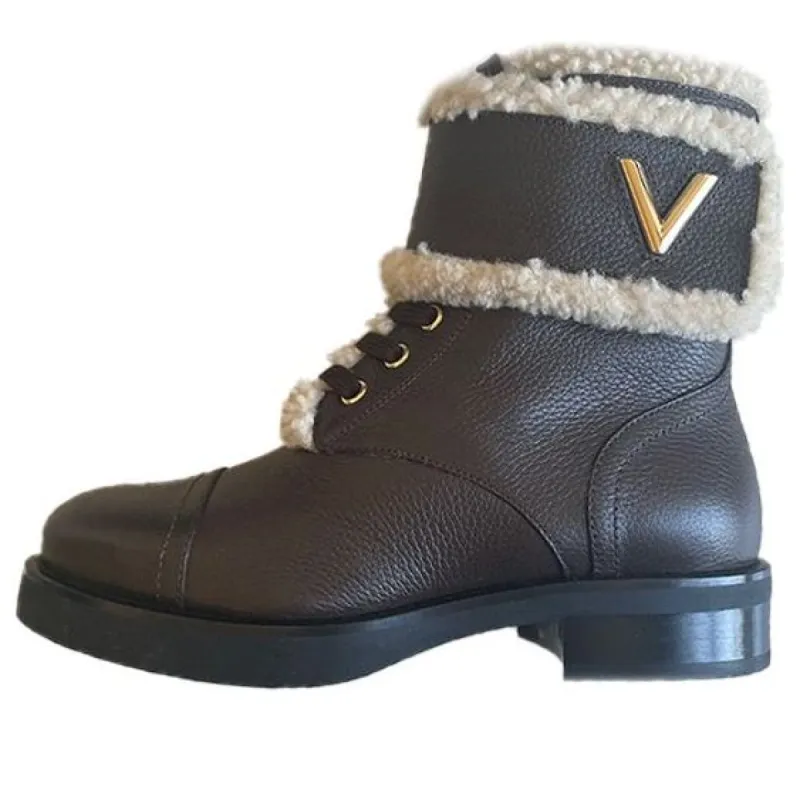 (WMNS) LOUIS VUITTON Wonderland Shearling Boots 'Black' 1A4FJ7 sold by KicksCrew