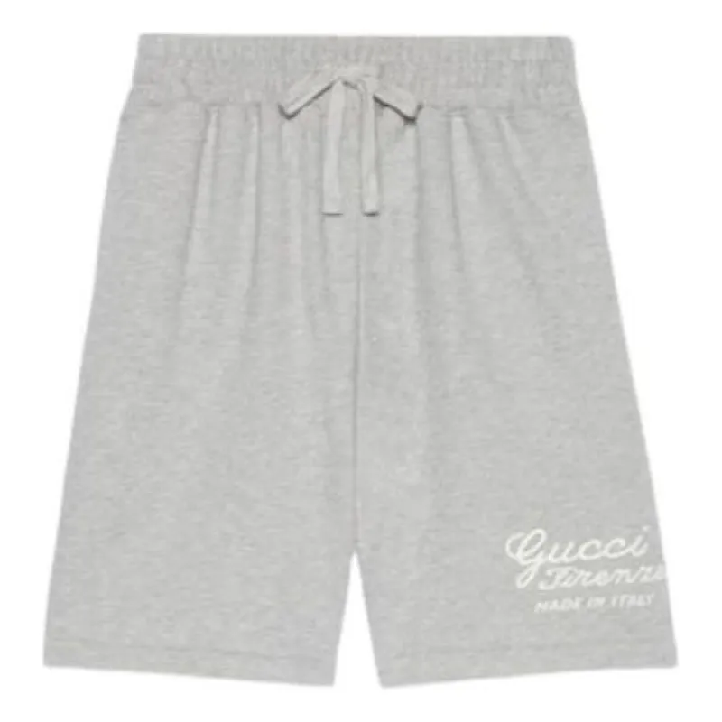 Gucci Embroidery Cotton Jersey Shorts 'Grey Melange' 780572-XJGGV-1056 sold by KicksCrew
